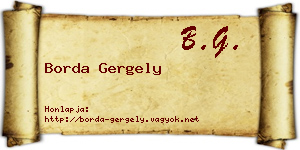 Borda Gergely névjegykártya
